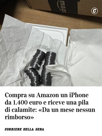 Una pila di calamite al posto dell’iPhone da 1.400 euro comprato su Amazon, nelle stesse settimane del computer «trasformato» in sacchetti di riso. Si moltiplicano a Modena le segnalazioni su consegne errate di dispositivi digitali di valori acquistati via Amazon. Pochi giorni fa Giovanni Carpaneto ha raccontato di aver completato una transazione da 850 euro per prendere un compute portatile Dell al figlio e di aver ricevuto nella confezione non il pc ma dei sacchetti di riso dal peso di due chi