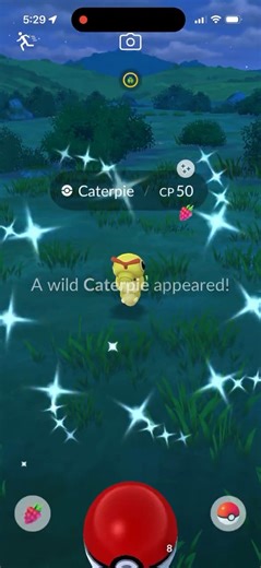 Shiny Caterpie caught in Pokemon Go Bug Out Event #pokemongo #games