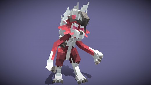 Lycanroc Midnight Form  - Minecraft Cobble Style - Buy Royalty Free 3D model by AGA_0 (@AGA0)