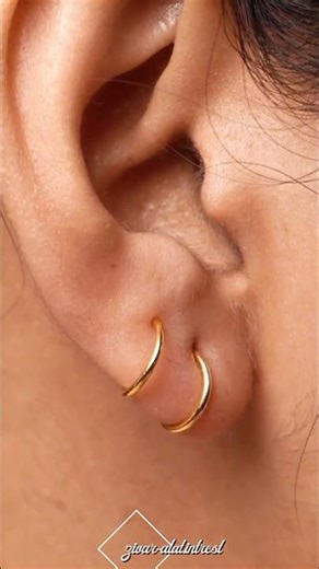 Minimal Gold Hoop Earrings ✨ | Elegant Ear Piercing Jewelry for Women #shorts #jewellery #viral
