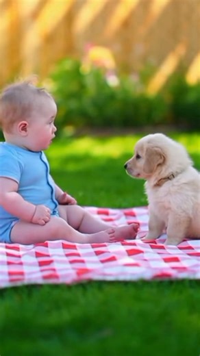 373K views · 9.9K reactions | This baby's sneeze, the Puppy's tumble, and that contagious laugh!  ❤️ #cute #BabyAndDog #puppylove #goldenretriever #funny #Heartwarming #mademesmile #Awwww #reelsviralシ #sneeze #STARTED | DoggosDaily | Facebook