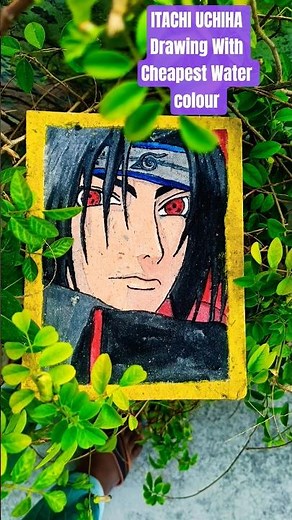 ITACHI UCHIHA Drawing With Cheapest Water colour #itachi #anime#animeart#trending#youtubeshorts#art