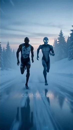 Who Wins? Alien vs Usain Bolt in Snow Race ❄️👽 (INSANE FINISH)