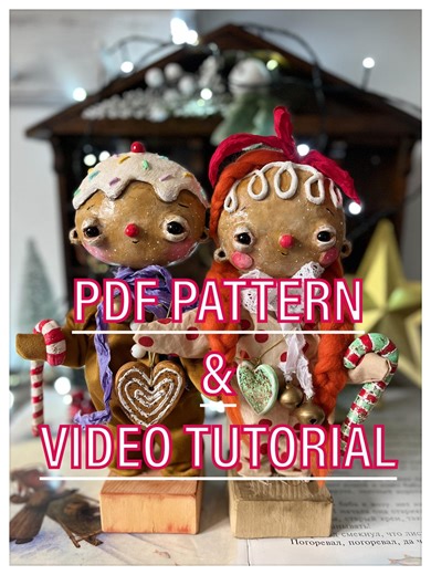 Gingerbread Boy and Girl - PDF Pattern and Video Tutorial - Etsy