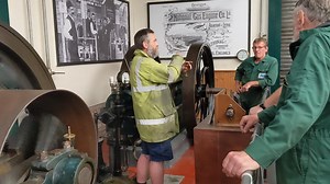 Today at the Anson. Mark in full flow explains how one of the National engine runs | Anson Engine Museum