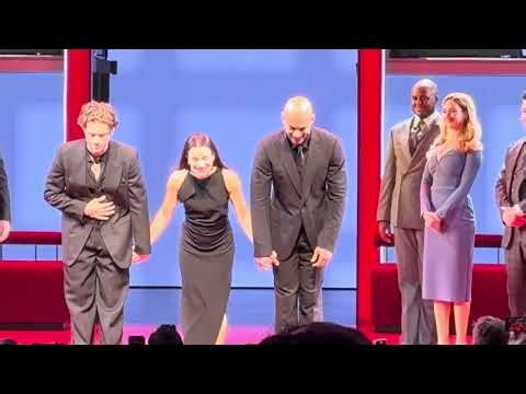 Chess First Preview Curtain Call Aaron Tveit, Lea Michele, Nicholas Christopher