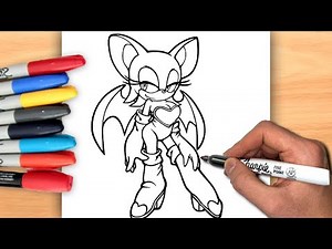 How to draw Rouge the Bat from SONIC 3 | Сoloring step by step | Easy tutorial