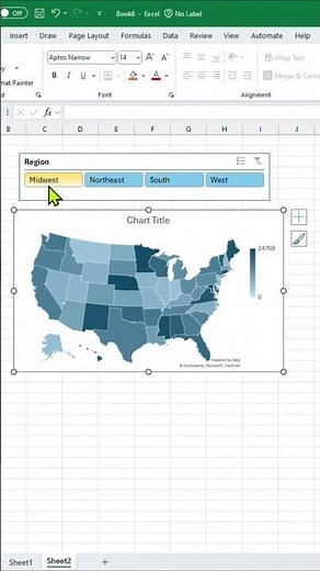 Create Dynamic Map in Excel with Slicers! #youtubeshorts