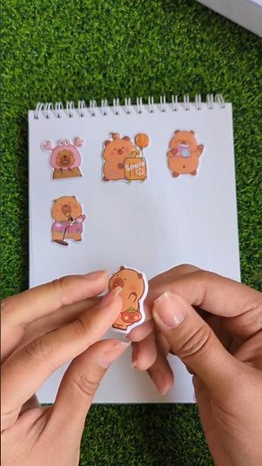 Cutest Capybara stickers 😍🦫 #shorts #asmr #paperdiy #capybara #sticker #paperdiy