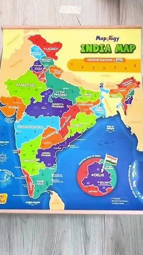 Imagimake | Mapology | India Map Wall Chart | Reusable Stickers | Play & Learn