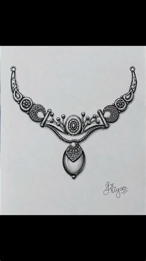 ✨ Elegant Handmade Necklace Design ✨A beautiful jewelry sketch created with pencil and creativity. 💎