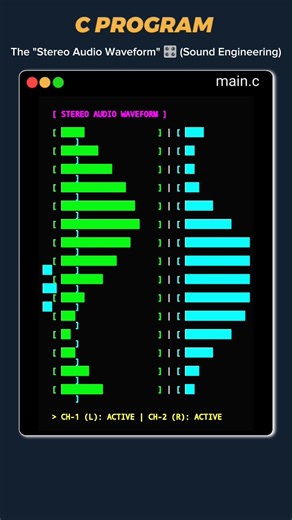 I Coded a Music Visualizer in C Language 🎛️🎶#shorts