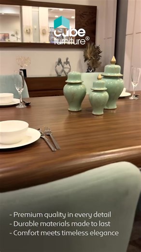 Elevate your dining experience with Cube Furniture! Where premium quality, lasting durability, and timeless elegance come together. Enjoy 20% OFF for a limited time. Visit Us: – Showrooms: https://bit.ly/469lUJI – Website: https://cubefurniture-egypt.com Tax Registration Number: 352-342-390 #CubeFurniture #FurnitureEgypt #ModernDesign #HomeStyle #LuxuryFurnitureEgypt #ModernInteriors #ContemporaryFurniture #FurnitureDesign #EgyptianHomes #HomeElegance #FurnitureSale #livingroomstyle | Cube Home 