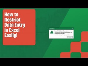 How to Restrict Data Entry in Excel Using Data Validation