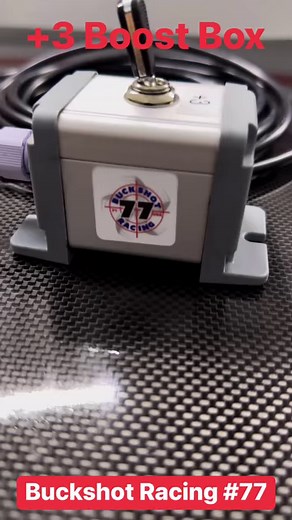 The 3 Boost Box from the Buckshot Racing #77 Speed Store allows you to advance your timing on a Mercury 2-stroke V6 outboard, on-demmad, from your cockpit. Optimal for (1) back-to-back drag boat and F1 dock start testing, (2) “flip of a switch” HP on a river run, (3) dial-it back for the cruise home if you’ve run out of aces or had to grab lower octane fuel from an unknown pump. The 3 Boost Box comes with 14’ of tinned wire cable w/ two leads to connect to your EFI or Carb motor. Mount in cockpi