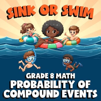 Probability of Compound Events SINK OR SWIM Math Game - No Prep Grade 8 Review