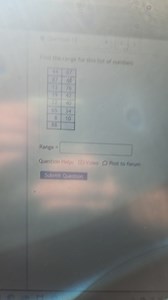 Find the range for the following list of numbers:44, 67, 57, ... | Filo
