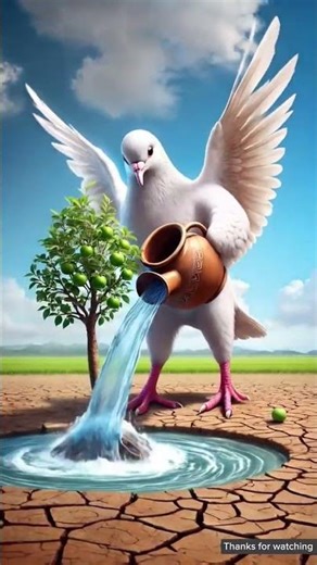 The big pigeon plants an apple tree and brings it in a tractor 😭 #ai #pigeon #apple #tree