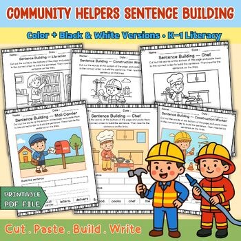 Community Helpers Writing & Sentence Building
