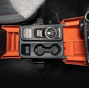 Center Console Organizer Compatible with 2022-2025 Maverick (Not for 2025 Lariat&Tremor&Lobo) Silicone Orange Front Armrest Storage Gear Shifter Side Storage Tray for 2024 Maverick Accessories