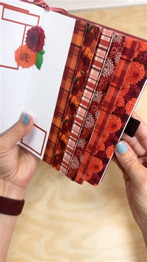 Amy ✨ on Instagram: "Waterfall tabs tutorial using my new Fall Florals washi tapes! This is the easiest kind of Dutch doors to start with. These tapes release August 20 at 9 am PT at my website! ❤️ #amyplansthings #dutchdoors #creativejournal #waterfalltabs"