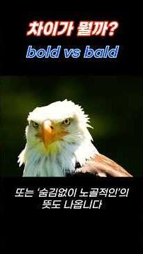 What's the difference? 'bold vs bald' (bold vs bald) #BeginnerEnglishVocabulary #BasicEnglish #En...