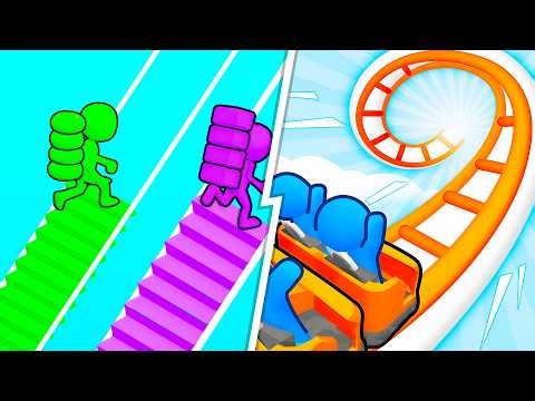 Bridge Race VS Runner Coaster - Full Levels Speedrun Gameplay (Android & iOS) Ep 986