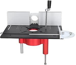 Woodworking Router Plate Kit,Aluminum Router Table Insert Plate Router Lift System Electric Router Table Insert Plate Lifting Base Kit for Woodworking Chamfering Trimming Woodworking Router(Black)