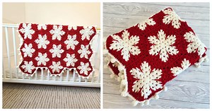 5 Snowflake Afghan Blanket Free Crochet Pattern