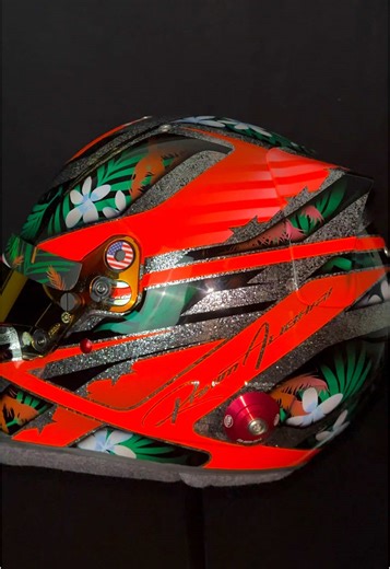 Custom Metal Flake Motorcycle Helmet Artwork