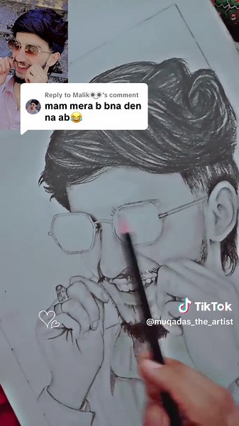 Replying to @Malik◉‿◉ Another masterpiece with grid method #gridmethod #muqadastheartist #artwork #DigitalArt #rawalpindiart #charcoaldrawing #Watercolor #oilpainting