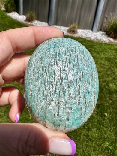 Natural Amazonite Crystal Palm Stone With Smoky Quartz Inclusion | Soothing Aqua Gemstone | Meditation Energy Stone - Etsy