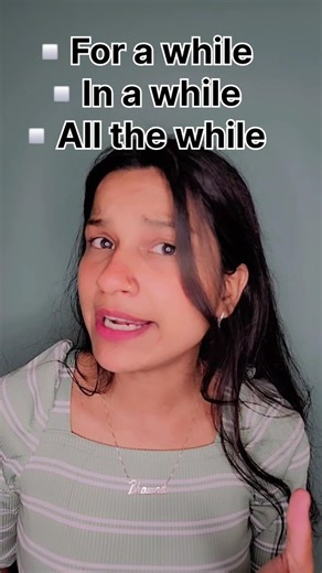 For a While , In a While, All the While 📌 Meaning and Example #english #englishlearning #grammar