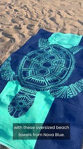 Nova Blue Jellyfish Beach Towel – Tropical Blue & Yellow Colors with A Unique Design, Extra Large, XL (34”x 63”) Made from 100% Cotton