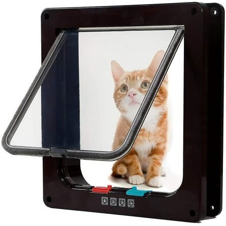 Cat Door With 4 Way Locking, Quiet Pet Doors For Cats, Large Cat Doors For Interior Exterior Doors, Easy Installation Premium Cat Flap Door For Cats S - Walmart.ca