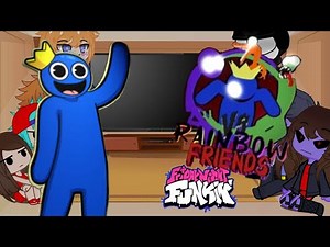 Friday night funkin' reacts to VS Rainbow friends (Roblox rainbow friends) (Fnf reaction)