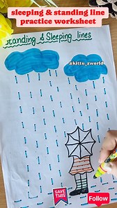 standing and sleeping lines practice worksheet 🥰| This activity helps kids practice writing numbers and alphabet in a fun and creative manners. follow us@kittu_zworld #kittuzworld #preschools #prewritingskills #prewriting #prewritingactivity #funlearning #standingandaleepinglines #worksheet #earlywriting #early #earlylearning #homeschooling #montessori #prescholars #nursery #writing #writingskills | Renu Bala