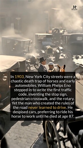 The man who invented the stop sign never stepped on a brake pedal. #historyfacts #didyouknow #traffic | The History Page