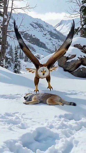 Wolf Pack Rushes In To Save Pup From Diving Eagle! 🐺🦅❄️