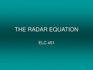 THE RADAR EQUATION - SlideServe