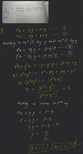 Q The solution of px qy=p−q and pqx−py=p q isans... | Filo