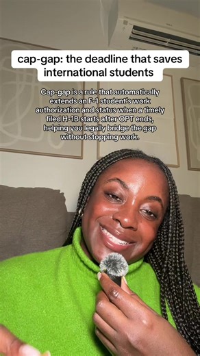 Cap-gap is a rule that automatically extends an F-1 student’s (international student) work authorization and status when a timely filed H-1B starts after OPT ends, helping you legally bridge the gap without stopping work.