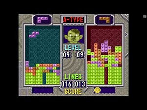 Playing Tetris on SNES Against computer on hard