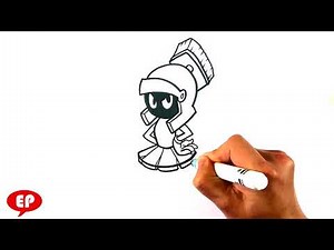 How to Draw Looney Tunes - Marvin the Martian - Easy Drawings