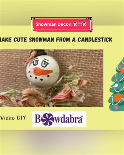 Bowdabra video DIY - How to make the best snowman from a candlestick holder... Just look at this teeny tiny snowman created from a candlestick holder and finial. Embellish it using things from around the craft room! Liz from Crafty Queens shows you the easy steps to make this adorable snowman created from a candlestick holder. It's Christmas in July and we all like to get a head start on the holiday season before it gets too hectic! So let's get started! Materials: Candlestick Finial Styrofoam b