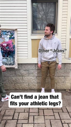 Mugsy fixed the problem with regular jeans... the fabric. ✔️ Free Shipping & 60 Day Returns ✔️ Stylish Fit & Good Vibes ✔️ 18k Verified Reviews ✔️ Room for the Boys | Mugsy