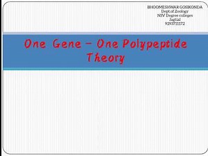 One Gene - One Polypeptide Hypothesis | Genetics