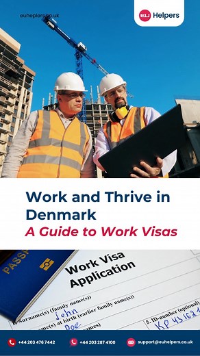 Work and Thrive in Denmark: A Guide to Work Visas Denmark, a land of opportunities and high living standards, awaits! Discover how to secure your work visa with EU helpers. To Know more ⬇️ https://euhelpers.co.uk/blog/work-and-thrive-in-denmark-a-guide-to-work-visas 👉We're just a message or call away. You have several convenient options to reach out to us via Viber, Imo or Telegram at ( 44) 7752 294 901 and We're available on WhatsApp at ( 44) 2032 874 100 Or Email Us: support@euhelpers.co.uk #