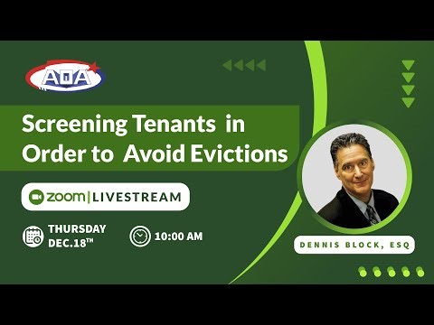 Screening Tenants in Order to Avoid Evictions