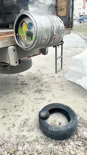 Rolling the Motor: A Tire Cushions a Heavy Drop